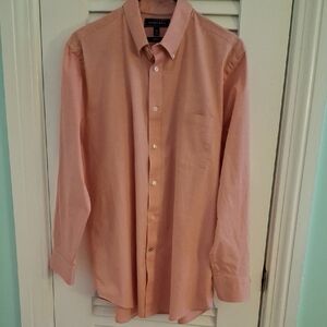 Crown & Ivy Men's Slim Fit Coral Button-Down Shirt